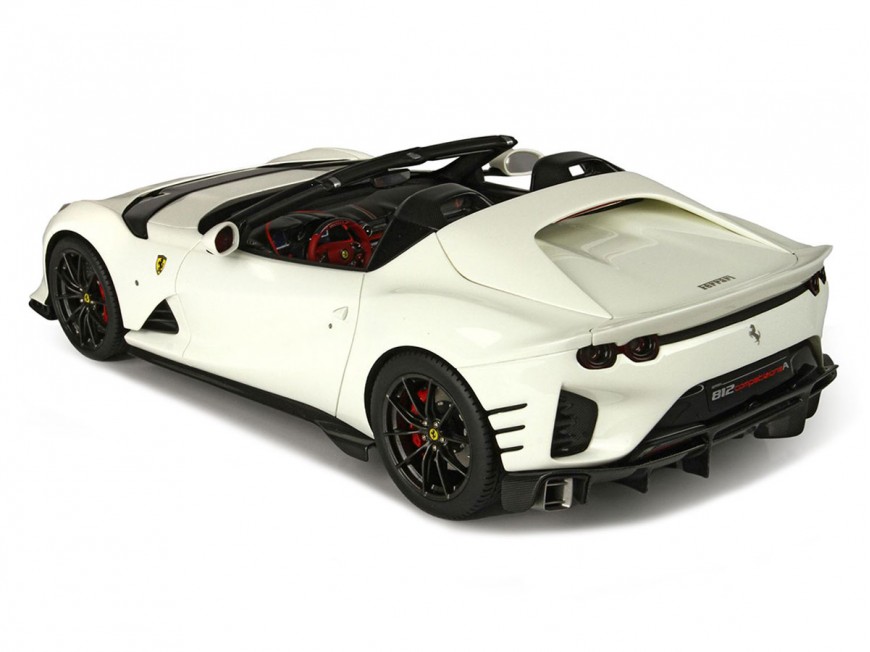 Ferrari 812 Competizione A BBR Models 1/18 P18209E1 Bianco Avus con vetrina