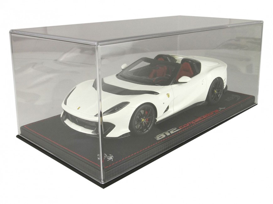 Ferrari 812 Competizione A BBR Models 1/18 P18209E1 Bianco Avus con vetrina