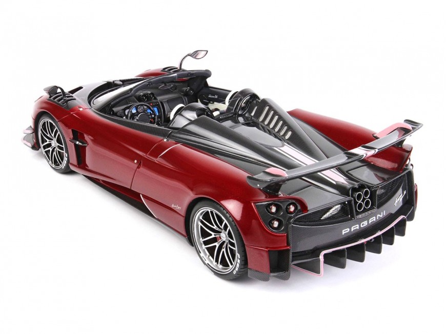 Pagani Huayra Roadster BC BBR Models 1/18 P18159C1 Rouge Métallisé Spécial avec vitrine