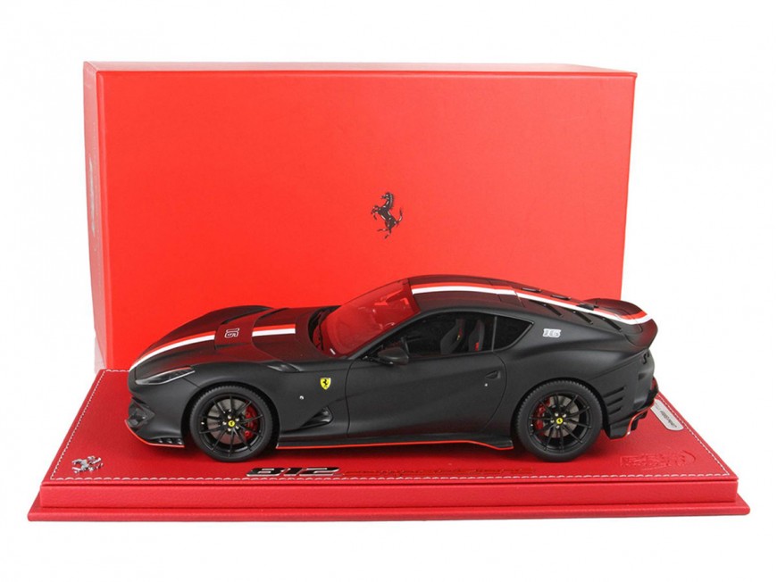 Ferrari 812 Competizione Charles Leclerc BBR Models 1/18 P18234 Nero Opaco con vetrina