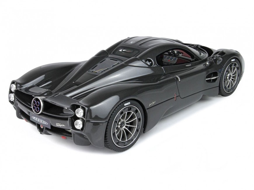 Pagani Utopia BBR Models 1/18 P18223CF Carbon Fiber with display case
