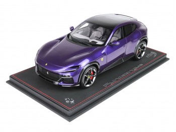 Ferrari Purosangue BBR Models 1/18 P18231C Al Humaid Violet panoramic roof with display case