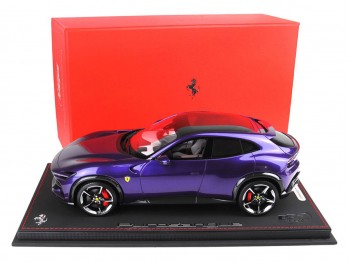 Ferrari Purosangue BBR Models 1/18 P18231C Al Humaid Violet panoramic roof with display case