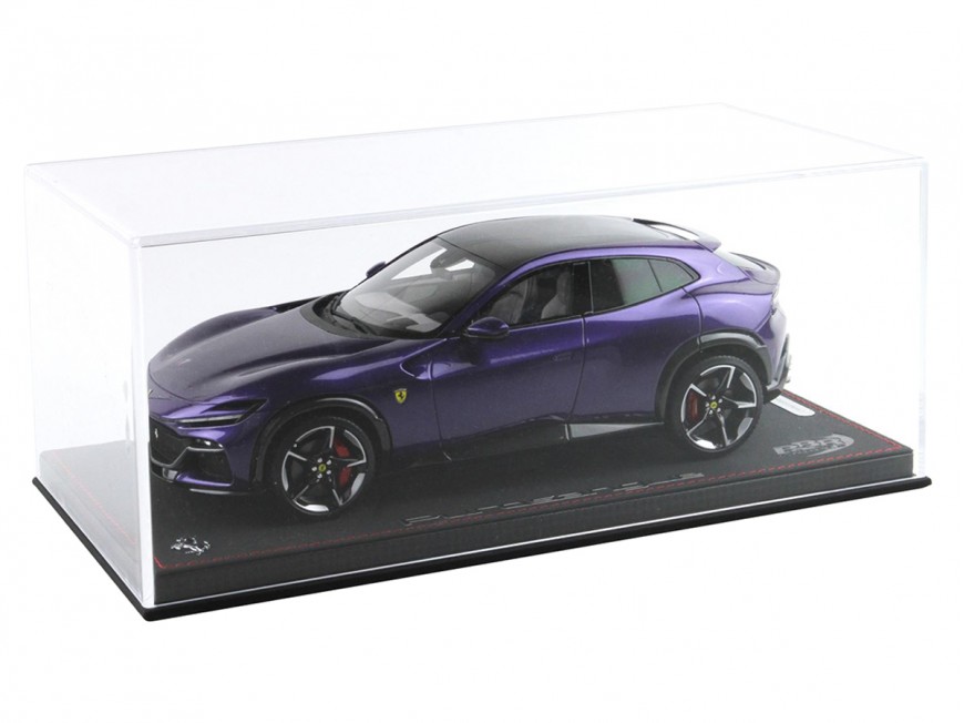 Ferrari Purosangue BBR Models 1/18 P18231C Al Humaid Violet panoramic roof with display case
