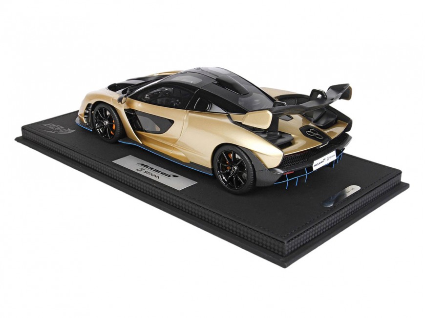 McLaren Senna BBR Models 1/18 P18149P Oro Metallizzato con vetrina