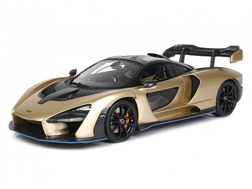 McLaren Senna BBR Models 1/18 P18149P Oro Metallizzato con vetrina