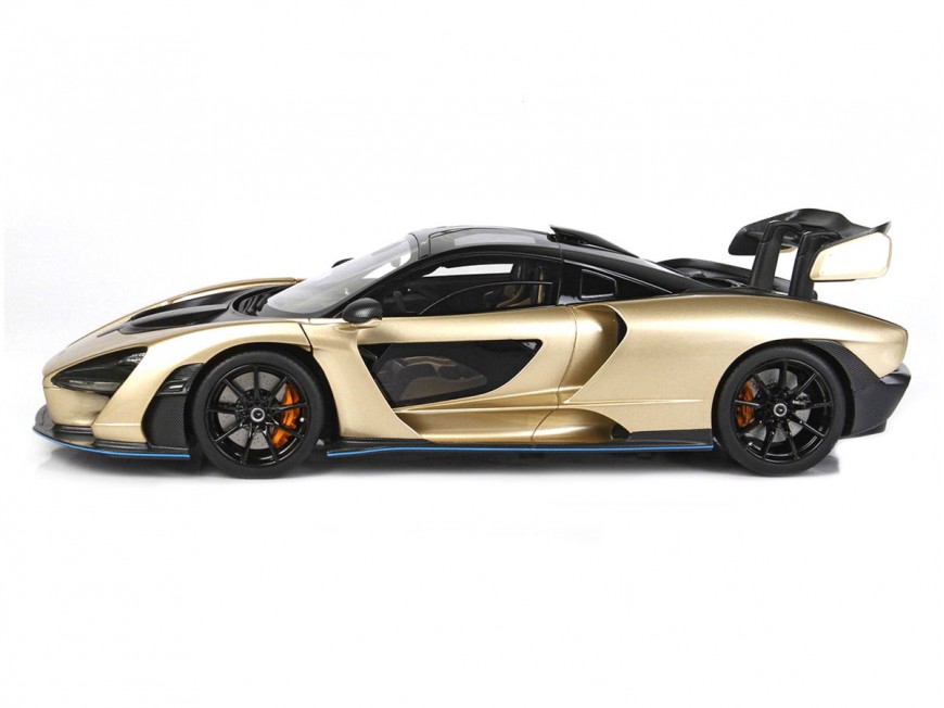 McLaren Senna BBR Models 1/18 P18149P Oro Metallizzato con vetrina
