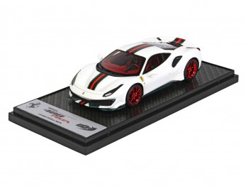 Ferrari 488 Pista BBR Models 1/43 BBRC202CFG Bianco Italia Metallizzato