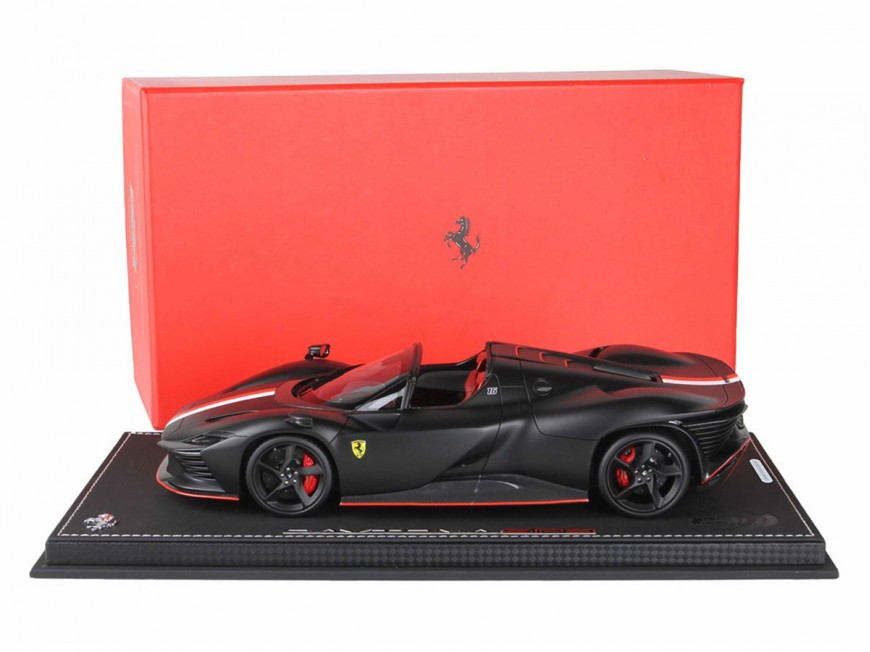 Ferrari Daytona SP3 Icona BBR Models 1/18 P18214CL Matt Black with display case