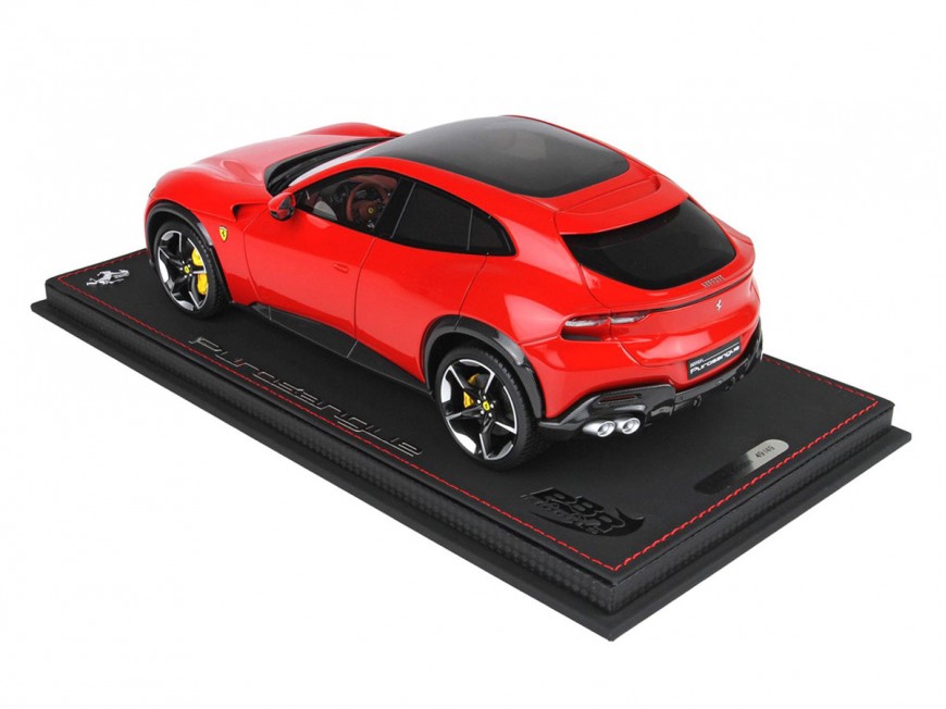 Ferrari Purosangue BBR Models 1/18 P18231B Rouge de Course 322 toit panoramique avec vitrine