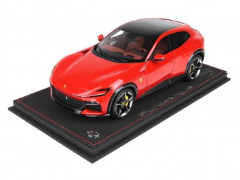 Ferrari Purosangue BBR Models 1/18 P18231B Rouge de Course 322 toit panoramique avec vitrine