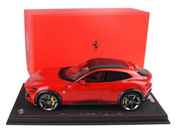 Ferrari Purosangue BBR Models 1/18 P18231B Rouge de Course 322 toit panoramique avec vitrine