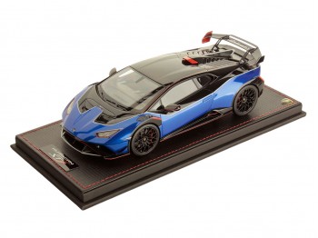 Lamborghini Huracàn STJ MR Collection 1/18 LAMBO063 Blu Eliadi con vetrina
