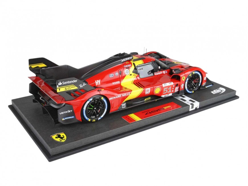 Ferrari 499P Winner Le Mans 2023 Car n.51 BBR Models 1/18 P18239 con vetrina