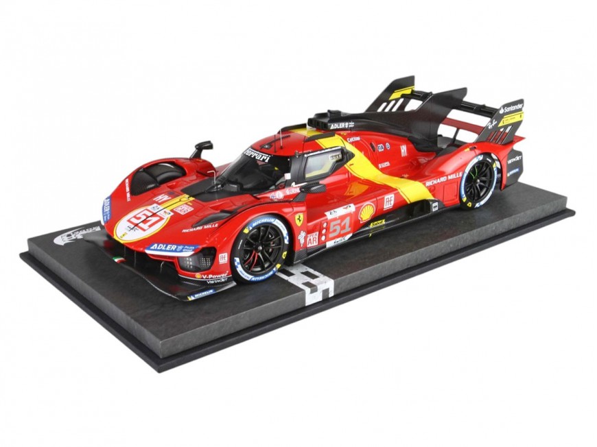 Ferrari 499P Winner Le Mans 2023 Car n.51 BBR Models 1/18 P18239 con vetrina
