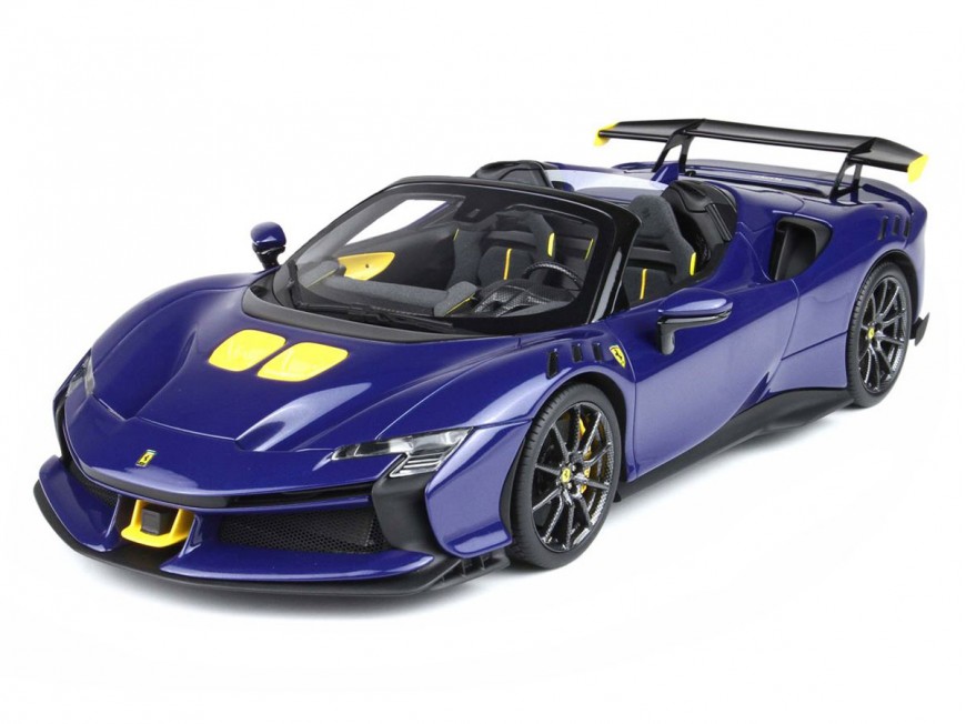 Ferrari SF90 XX Spider BBR Models 1/18 P18238I Bleu Électrique Métallisé avec vitrine