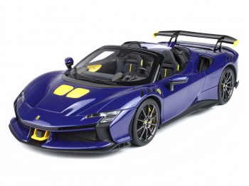 Ferrari SF90 XX Spider BBR Models 1/18 P18238I Bleu Électrique Métallisé avec vitrine