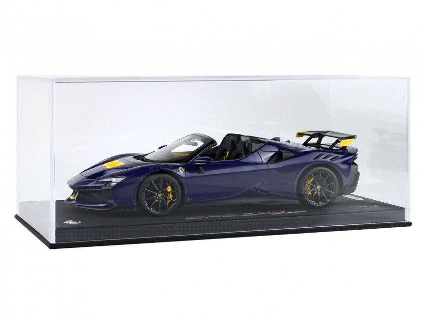 Ferrari SF90 XX Spider BBR Models 1/18 P18238I Bleu Électrique Métallisé avec vitrine