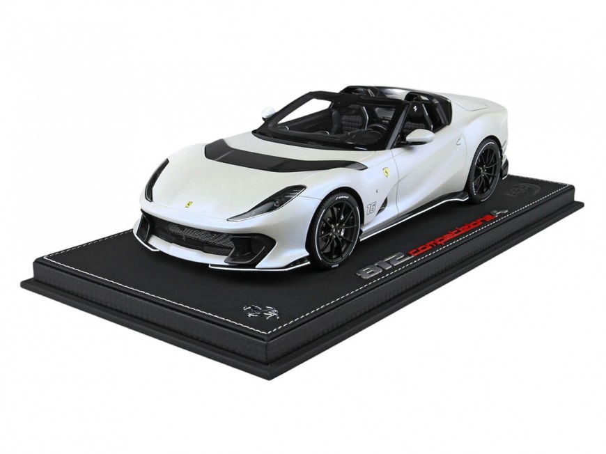 Ferrari 812 Competizione A Charles Leclerc BBR Models 1/18 P18209CL Matt Marine Wave White with display case