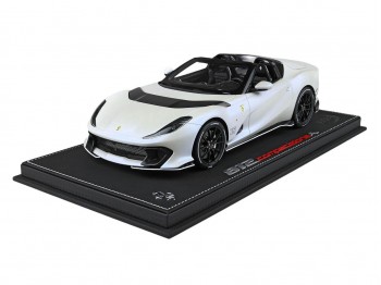 Ferrari 812 Competizione A Charles Leclerc BBR Models 1/18 P18209CL Bianco Onda Marina Opaco con vetrina