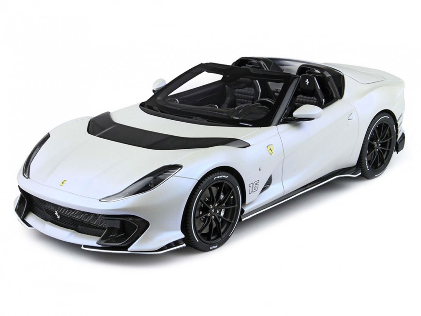 Ferrari 812 Competizione A Charles Leclerc BBR Models 1/18 P18209CL Bianco Onda Marina Opaco con vetrina