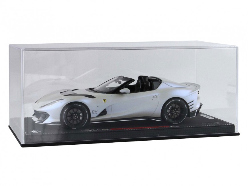 Ferrari 812 Competizione A Charles Leclerc BBR Models 1/18 P18209CL Bianco Onda Marina Opaco con vetrina