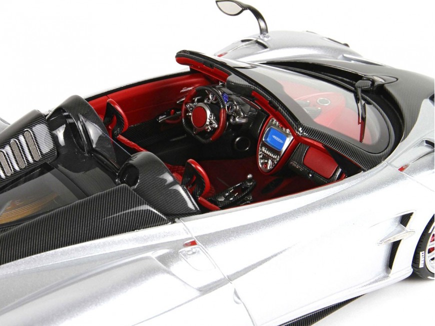 Pagani Huayra Roadster BBR Models 1/18 P18148I Micalized Grey with display case
