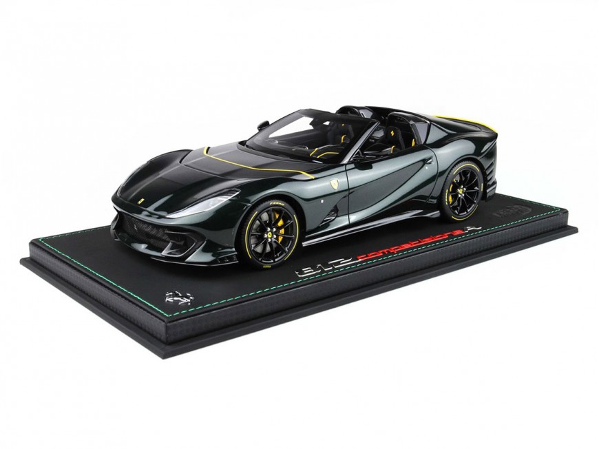 Ferrari 812 Competizione A BBR Models 1/18 P18209O Metallic Zeltweg Green with display case
