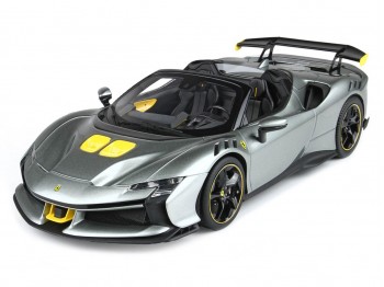 Ferrari SF90 XX Spider BBR Models 1/18 P18238E Gris de Compétition Métallisé avec vitrine