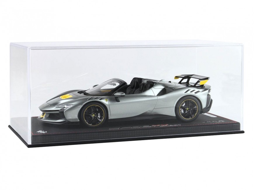 Ferrari SF90 XX Spider BBR Models 1/18 P18238E Gris de Compétition Métallisé avec vitrine