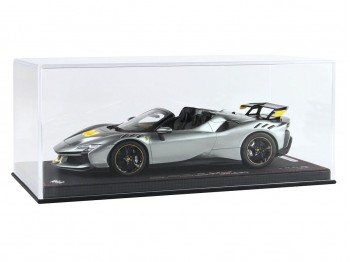 Ferrari SF90 XX Spider BBR Models 1/18 P18238E Gris de Compétition Métallisé avec vitrine