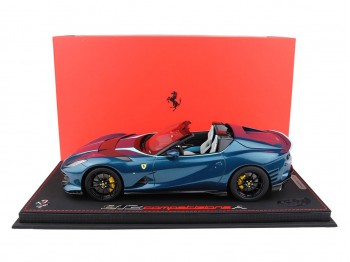 Ferrari 812 Competizione A BBR Models 1/18 P18209R Blu Capri Metallizzato con vetrina