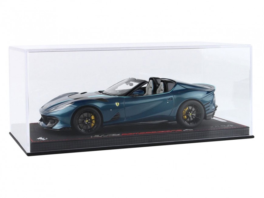 Ferrari 812 Competizione A BBR Models 1/18 P18209R Blu Capri Metallizzato con vetrina