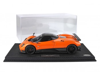 Pagani Zonda F die-cast ouvrable BBR Models 1/18 850409021DIE Orange de Saint Tropez avec vitrine