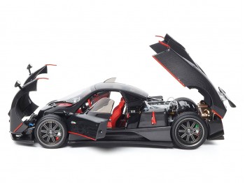 Pagani Zonda F die-cast full open BBR Models 1/18 850410021DIE Glossy Black Carbon Fiber with display case
