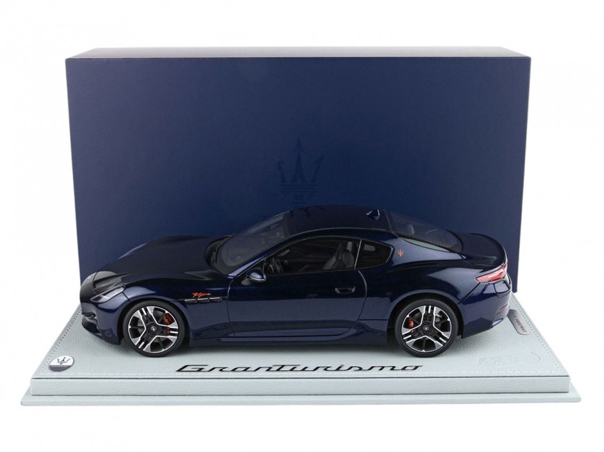 Maserati GranTurismo Folgore BBR Models 1/18 P18240B Bleu Noble Métallisé avec vitrine
