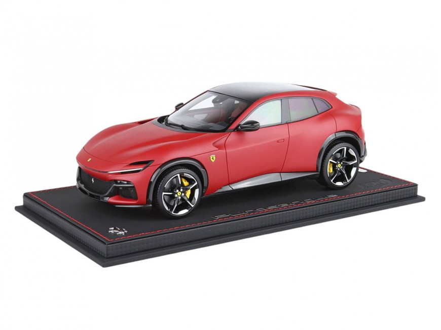 Ferrari Purosangue BBR Models 1/18 P18231G Matt Red F1-75 panoramic roof with display case