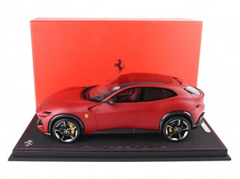 Ferrari Purosangue BBR Models 1/18 P18231G Matt Red F1-75 panoramic roof with display case