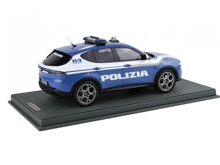 Alfa Romeo Tonale Setup Police BBR Models 1/18 BBRC1856POL with display case