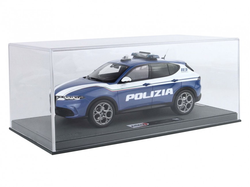 Alfa Romeo Tonale Setup Police BBR Models 1/18 BBRC1856POL with display case