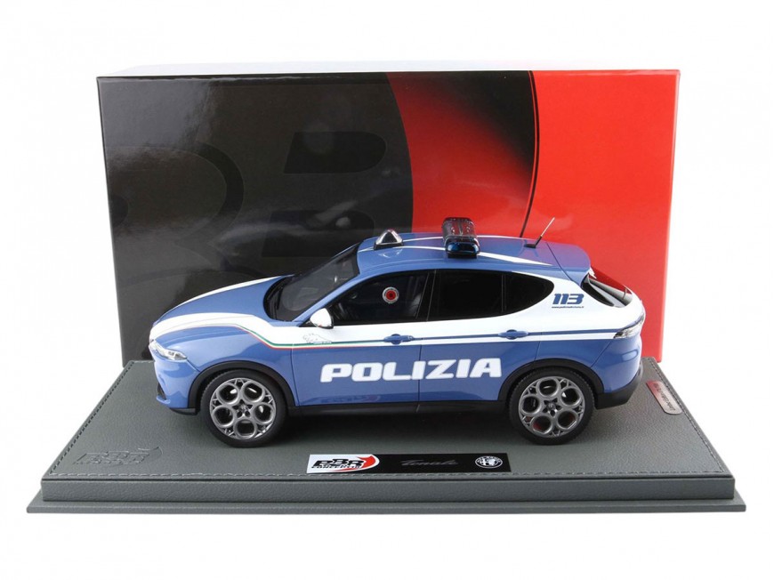 Alfa Romeo Tonale Allestimento Polizia BBR Models 1/18 BBRC1856POL con vetrina