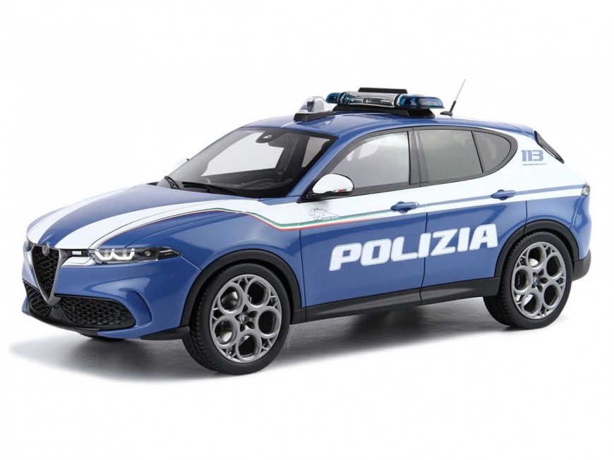 Alfa Romeo Tonale Setup Police BBR Models 1/18 BBRC1856POL with display case