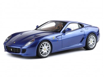 Ferrari 599 GTB Fiorano Boîte de Vitesses Manuelle BBR Models 1/18 BBR1872C Bleu Mirabeu Métallisé avec vitrine