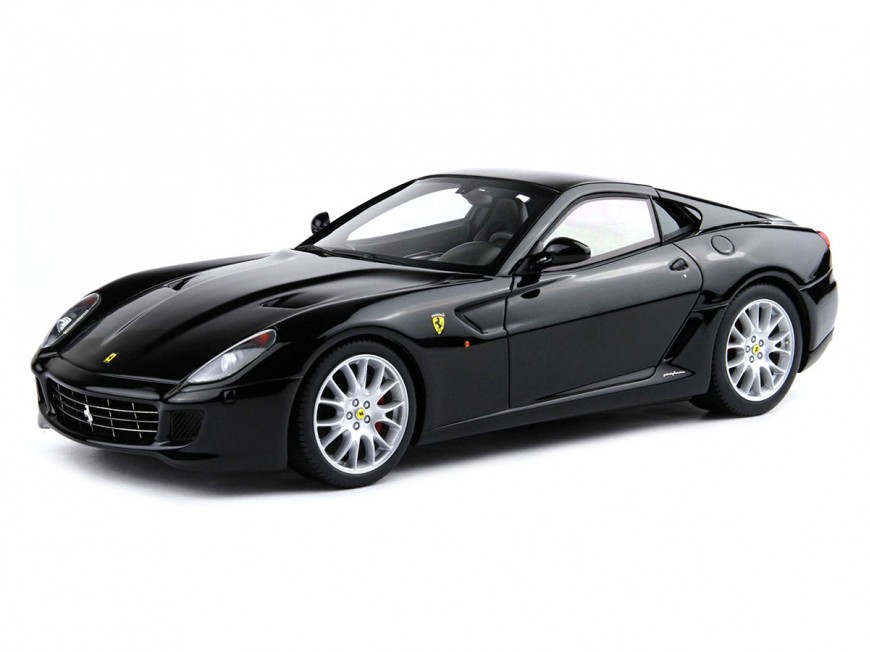 Ferrari 599 GTB Fiorano Boîte de Vitesses Manuelle BBR Models 1/18 BBR1872D Noir DS avec vitrine