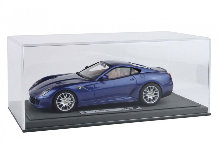 Ferrari 599 GTB Fiorano Manual Gearbox BBR Models 1/18 BBR1872C Metallic Mirabeu Blue with display case