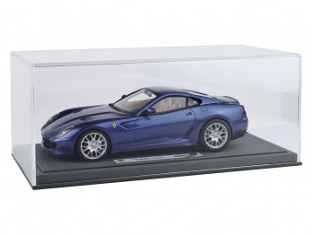 Ferrari 599 GTB Fiorano Boîte de Vitesses Manuelle BBR Models 1/18 BBR1872C Bleu Mirabeu Métallisé avec vitrine