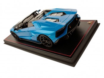 Lamborghini Aventador LP 780-4 Ultimae Roadster MR Collection 1/18 LAMBO051A Blu Tawaret con vetrina