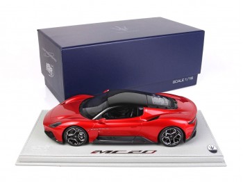 Maserati MC20 BBR Models 1/18 P18191C1 Metallic Vincente Red with display case