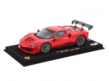 Ferrari 296 Challenge BBR Models 1/18 P18242A Rouge de Course 322 avec vitrine
