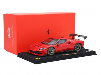 Ferrari 296 Challenge BBR Models 1/18 P18242A Rouge de Course 322 avec vitrine